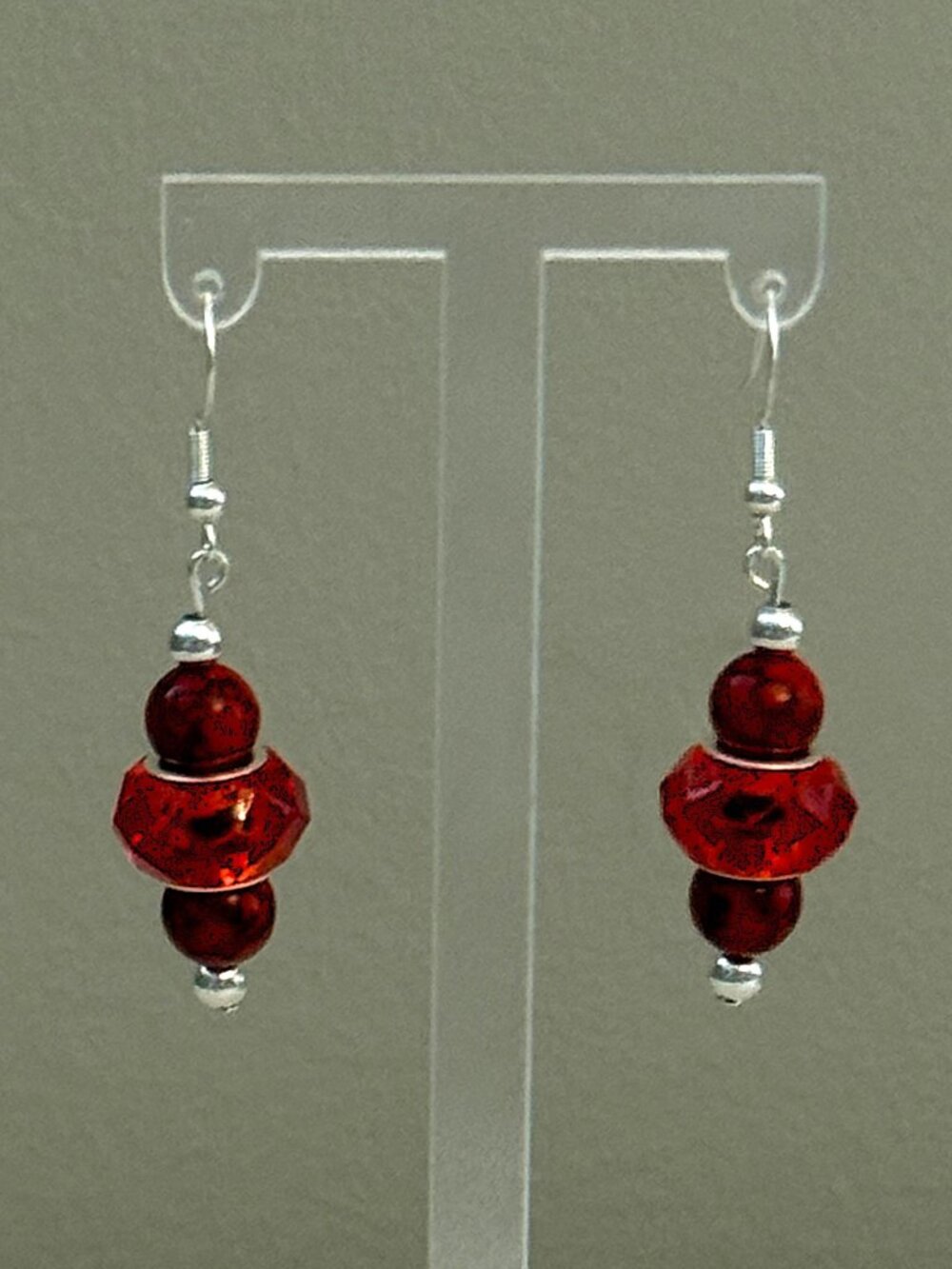 Red Howlite Dangle Earrings